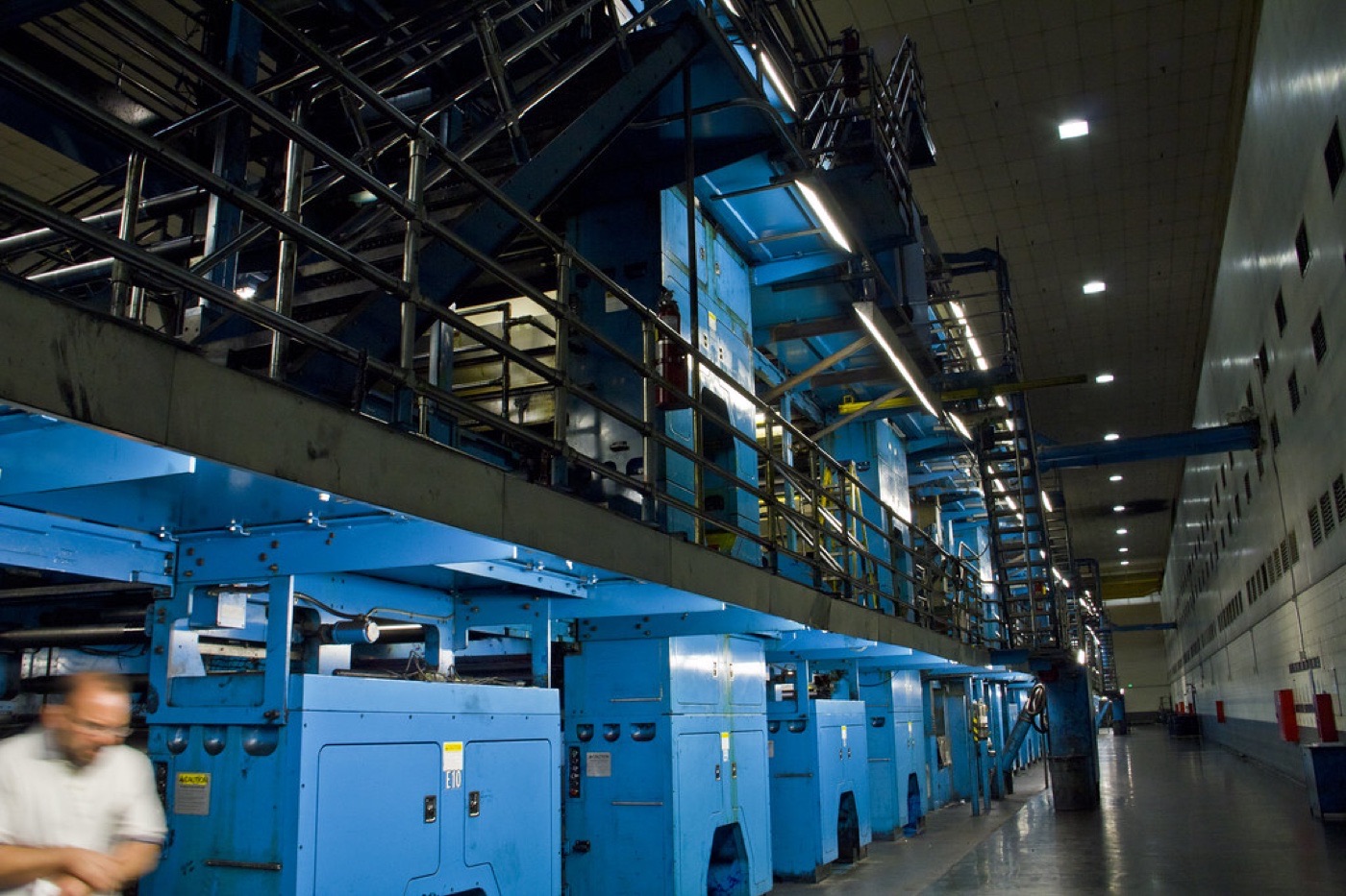 Industrial offset printing press hall